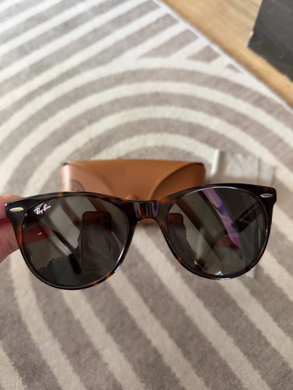 Ray-Ban Child’s size (or small adult) Tortoise Frame Sunglasses with Dark Lenses
